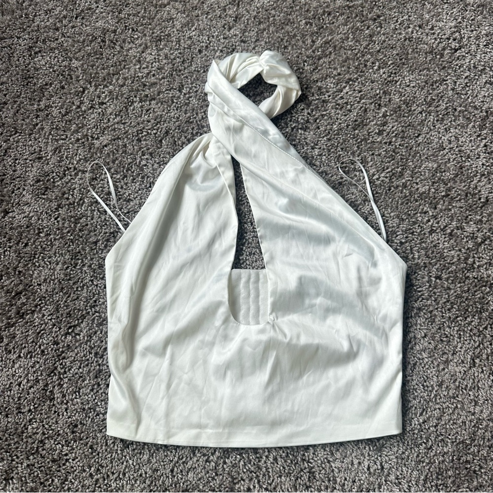 Chic White Halter Crop Top